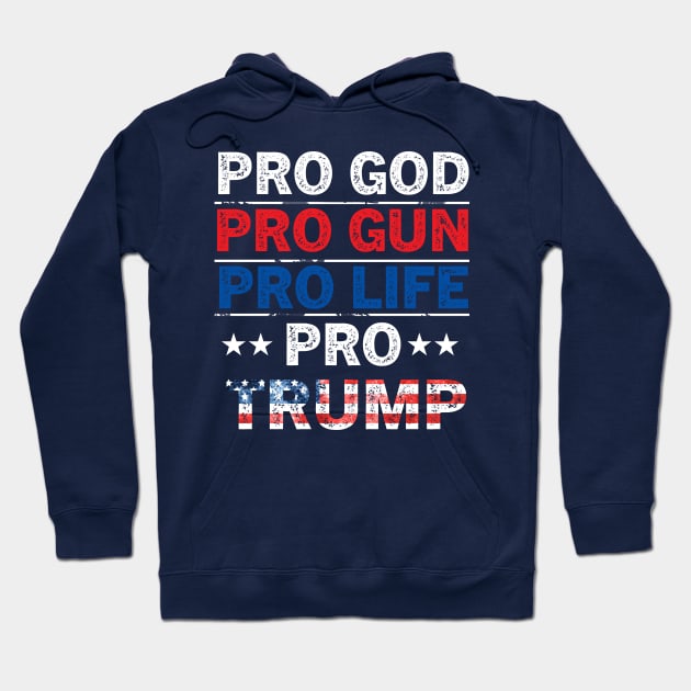 Trump 2024 American Flag Vintage Hoodie by TeeAMS